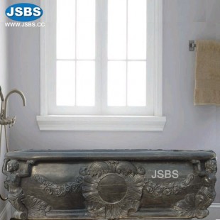 Black Sculpture Marble Bath Tub, JS-BT031